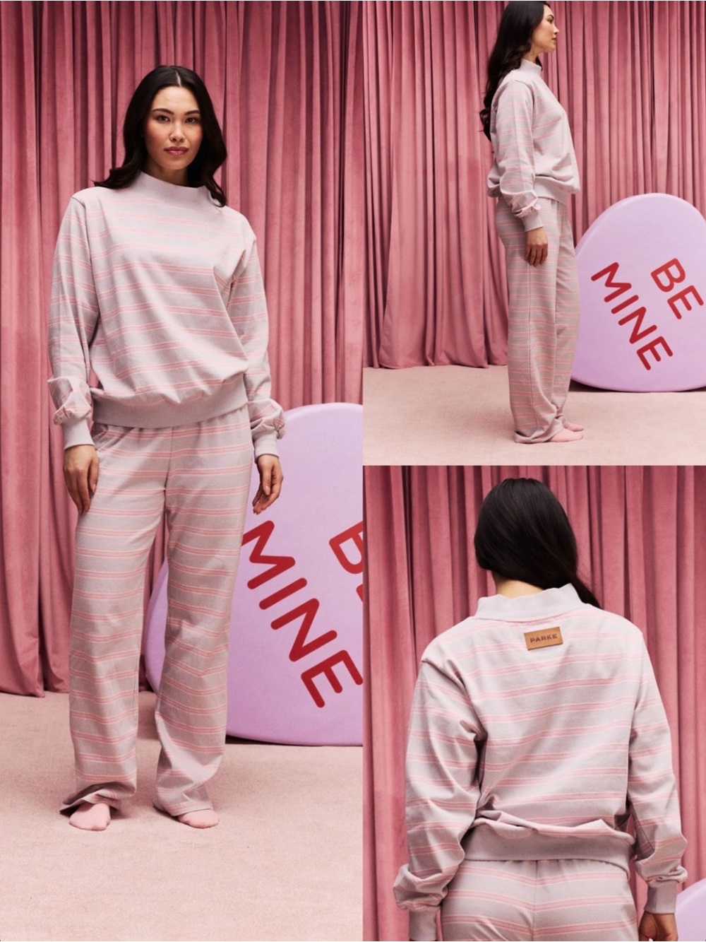 Parke Pink and White Striped Cozy Lounge Set